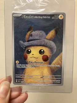 PIKACHU VAN GOGH WITH GREY FELT HAT SVP EN 085 PROMO POKEMON CARD-SEALED - Image 1