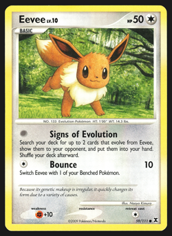 Eevee 59/111 Platinum Rising Rivals Pokemon Card LP - Image 1