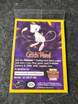 Vintage Pokemon “Catch Mew!” Promo Card Insert - Wizards of the Coast 1999 - Image 1