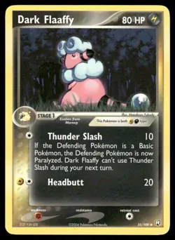 Pokemon Cards Dark Flaaffy 33/109 Team Rocket Returns Uncommon LP - Image 1