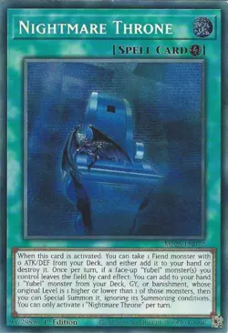 MP25-EN072 Nightmare Throne - Prismatic Secret Rare Card 1st Edition - Image 1