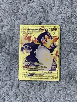 Charizard VMax HP330 Claw Slash Gold Foil Fan Art Collector Card - Image 1