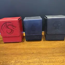 Lot of 3 MTG Leatherette Deck Boxes - BCW LX & Mana Symbol Flip Cases - Image 1