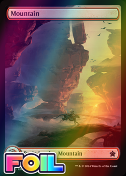 x1 Mountain FDN Foundations MTG 289 FOIL FULL ART BASIC LAND M/NM 1x - Image 1