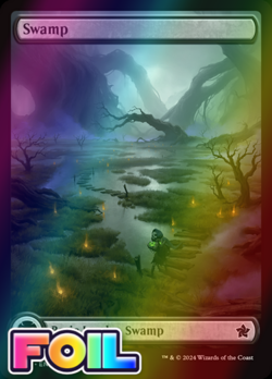 x1 Swamp FDN Foundations MTG 287 FOIL FULL ART BASIC LAND M/NM 1x - Image 1