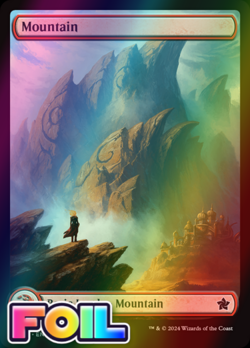 x1 Mountain FDN Foundations MTG 288 FOIL FULL ART BASIC LAND M/NM 1x - Image 1