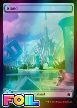 x1 Island FDN Foundations MTG 284 FOIL FULL ART BASIC LAND M/NM 1x - Image 1