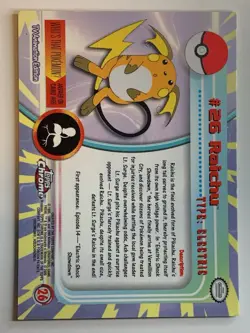 2000 Topps Chrome Pokemon Series 1 #26 Raichu FREE COMBINED SHIPPING - Image 2