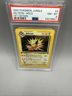 1999 POKEMON JUNGLE #4 JOLTEON-HOLO 1ST EDITION PSA 8 - Image 4