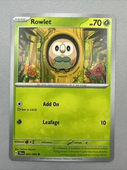 Pokemon TCG * SV Shroulded Fable * 3/64 Rowlet Common * FRESH PK - Image 1