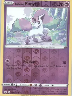 Galarian Ponyta Reverse Holo Pokemon Sword & Shield Base Set #081/202 - Image 1
