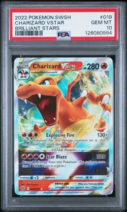 Pokemon TCG Charizard VSTAR Brilliant Stars 018/172 PSA 10 Gem Mint - Image 1