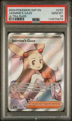 Pokemon Surging Sparks Jasmine's Gaze 233/191 Ultra Rare PSA 10 - Image 1