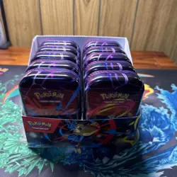 Mega Evolutions Destined Rivals Mini Tin Display 10ct Sealed tins with Display - Image 1