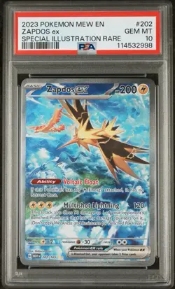 2023 POKEMON MEW EN-151 SPECIAL ILLUSTRATION RARE #202 ZAPDOS EX PSA 10 - Image 1