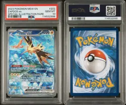 2023 POKEMON MEW EN-151 SPECIAL ILLUSTRATION RARE #202 ZAPDOS EX PSA 10 - Image 3