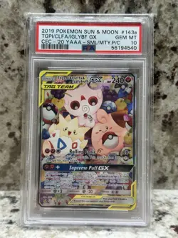 Pokemon TCG Sun Moon Togepi Cleffa Igglybuff GX Tag Team 143a/236 Gem Mint 10 - Image 1