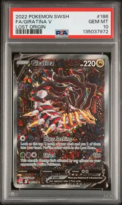 2022 POKEMON SWORD & SHIELD LOST ORIGIN #186 FULL ART/GIRATINA V PSA 10 - Image 1
