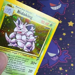 Pokemon TCG Nidoking Base Set 2 Holo Unlimited Holo Rare 11/130 lp/MP swirl - Image 5