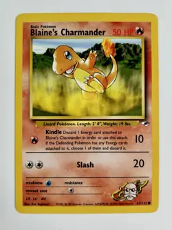 Blaine's Charmander 2000 Pokemon Gym Heroes Unlimited #61/132 * Light Play - Image 1