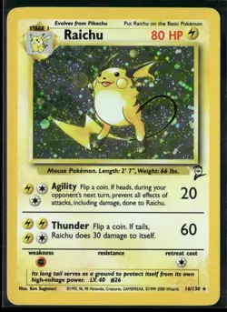 Pokemon - Raichu 16/130 Base Set 2 Holo Rare LP - Image 1
