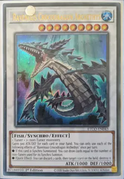 YuGiOh Ravenous Crocodragon Archethys Ultra Rare 1st Edition ETCO-EN043 NM - Image 1