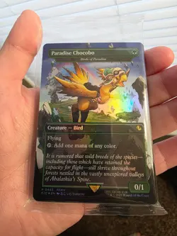 Paradise Chocobo, Birds of Paradise (Borderless) FF 483 FOIL+ Foil Lands SEALED - Image 3