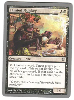 Magic_the_gathering Unhinged Tainted Monkey #64 2004,MTG,LP Common - Image 1