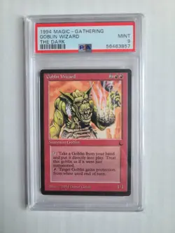 MTG Goblin Wizard PSA 9 MINT 1994 The Dark Vintage Reserved List Magic Card RARE - Image 2