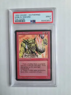 MTG Goblin Wizard PSA 9 MINT 1994 The Dark Vintage Reserved List Magic Card RARE - Image 3