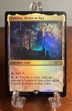 MTG Nykthos, Shrine to Nyx Pro Tour Promo Foil LP Magic The Gathering - Image 1