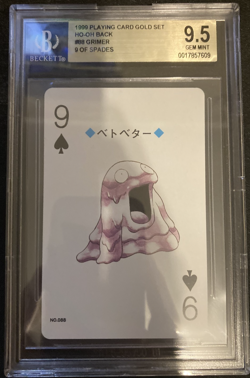 Pokemon - Grimer 9 of Spades, Gold Ho-oh Back Poker Deck #88 Beckett BGS 9.5 - Image 1
