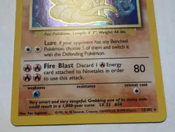 Pokemon TCG Base Set Ninetales Holo Foil Rare Card 12/102 Light Play - Image 2