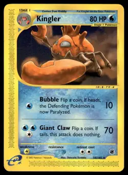 Pokemon TCG Expedition Base Set #50/165 Kingler MP - Image 1