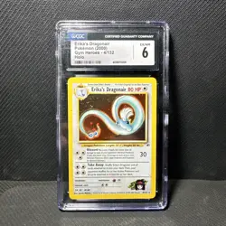 2000 Pokemon Erika’s Dragonair Gym Heroes 4/132 Holo CGC 6 Vintage - Image 1