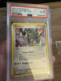 Pokemon EX Emerald Rayquaza 9/106 Reverse Holo Foil Rare 2005 PSA 6 Low Pop. - Image 1