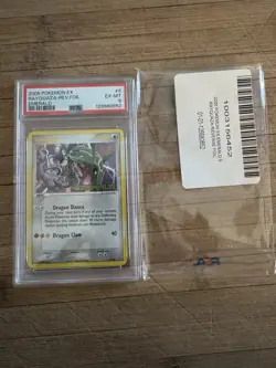 Pokemon EX Emerald Rayquaza 9/106 Reverse Holo Foil Rare 2005 PSA 6 Low Pop. - Image 2