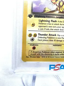 Pokemon PSA 10 Dark Jolteon Team Rocket 1st Edition 2000 Gem Mint Arita - Image 4