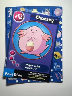 PokeTrivia Card #113 CHANSEY and Pokemon Movie Scene 8 -- Burger King booklet - Image 1