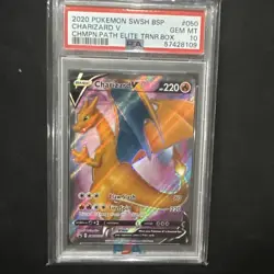 2020 Pokemon SWSH BSP Charizard V #50 Champions Path ETB Promo PSA 10 Gem Mint - Image 1