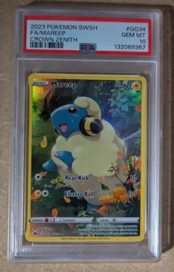 2023 Pokemon Crown Zenith Mareep GG34 Galarian Gallery PSA 10 GEM MINT - Image 1