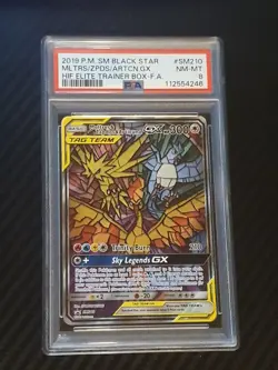 Pokemon TCG Moltres Zapdos Articuno GX SM210 Promo PSA 8 - Image 1