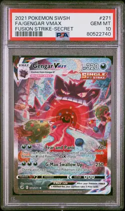 2021 Pokemon Fusion Strike Gengar VMAX #271 Full Art Secret Rare PSA 10 GEM MINT - Image 1