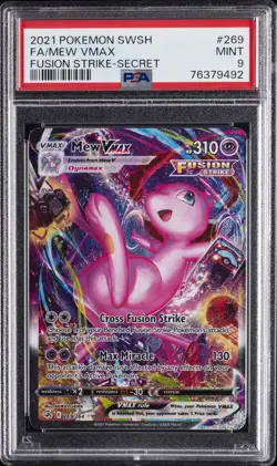 2021 POKEMON SWORD & SHIELD FUSION STRIKE SECRET #269 FULL ART/MEW VMAX PSA 9 - Image 1