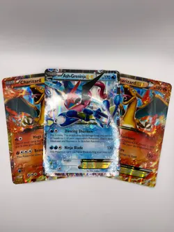 Pokemon Jumbo Cards Lot Of 3 Ash-Greninja EX Promo, 2x of Charizard Ex Promo - Image 1