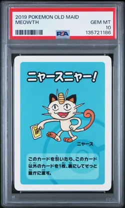 Meowth Old Maid 2019 Japanese Pokemon Card PSA 10 - Image 1