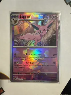 Pokemon TCG Prismatic Evolutions Espeon 033/131 Pokeball Reverse Holo NM - Image 1