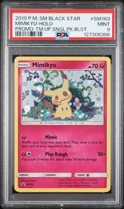 Mimikyu Holo SM163/181 Team Up Single Pack Blisters Pokemon PSA 9 - Image 1