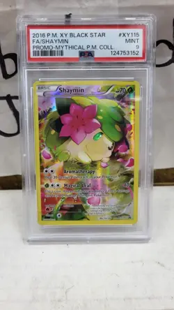 2016 SHAYMIN XY BLACK STAR PROMO MYTHICAL COLLEECTION POKEMON TCG PSA 9 #XY115 - Image 2