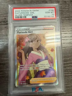 Pokemon 2022 Silver Tempest Full Art Trainer FURISODE GIRL #190 PSA 10 Gem Mint - Image 1